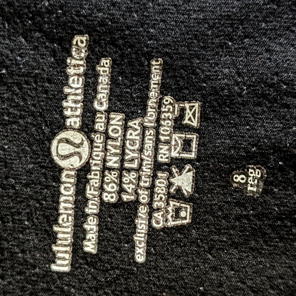 Lululemon yoga black pants size 8